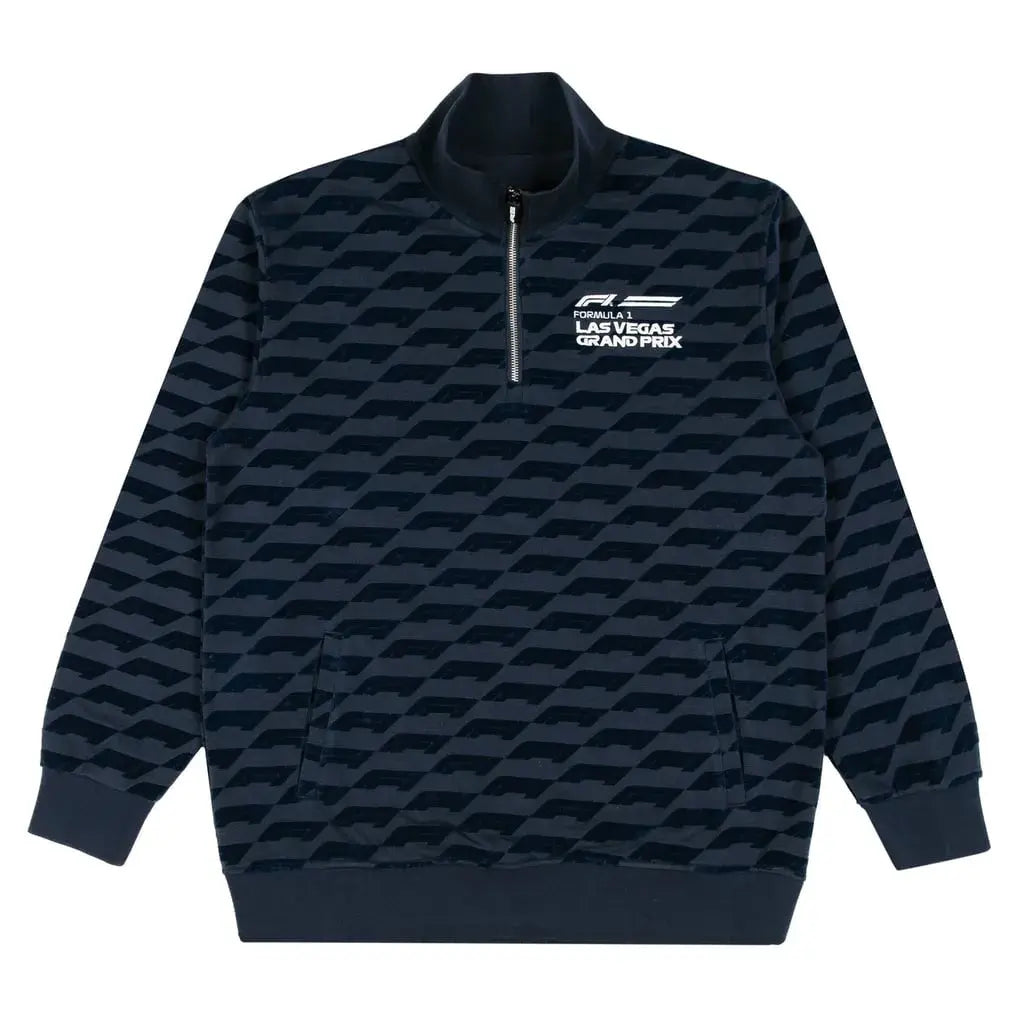recreated las vegas gp flocked allover print sweatshirt front
