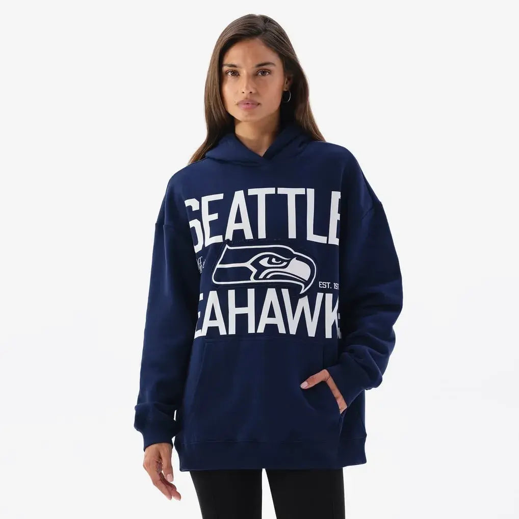 recreated seattle seahawks college navy hoodie