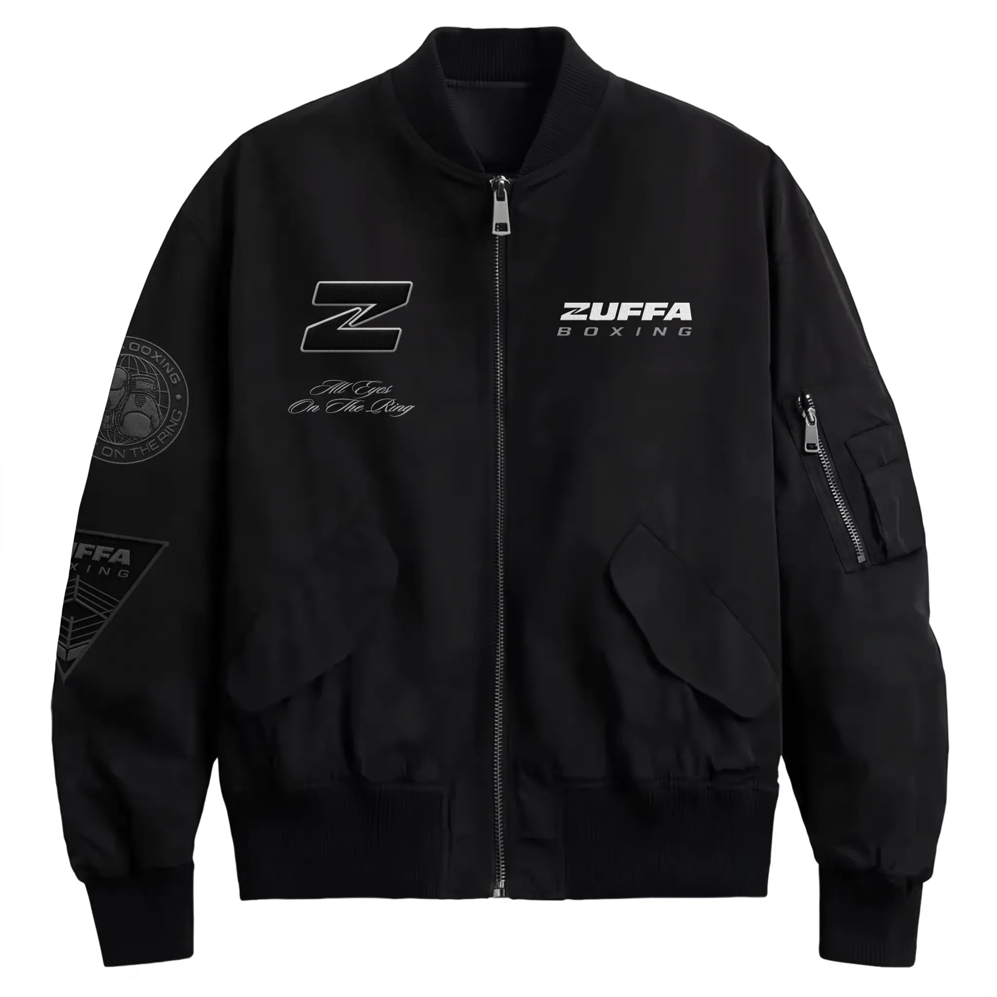 zuffa boxing black bomber jacket